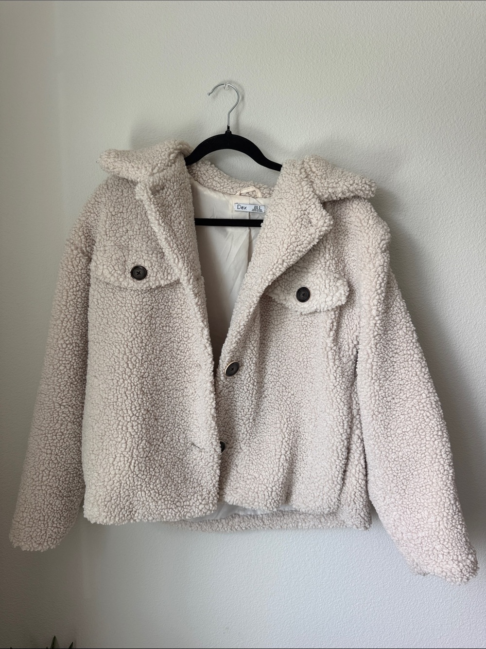 Dex Teddy Sherpa Jacket in Cream